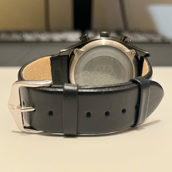 Veldt Mens hybrid Black Quartz Watch Leather Strap - Picture 5 of 11